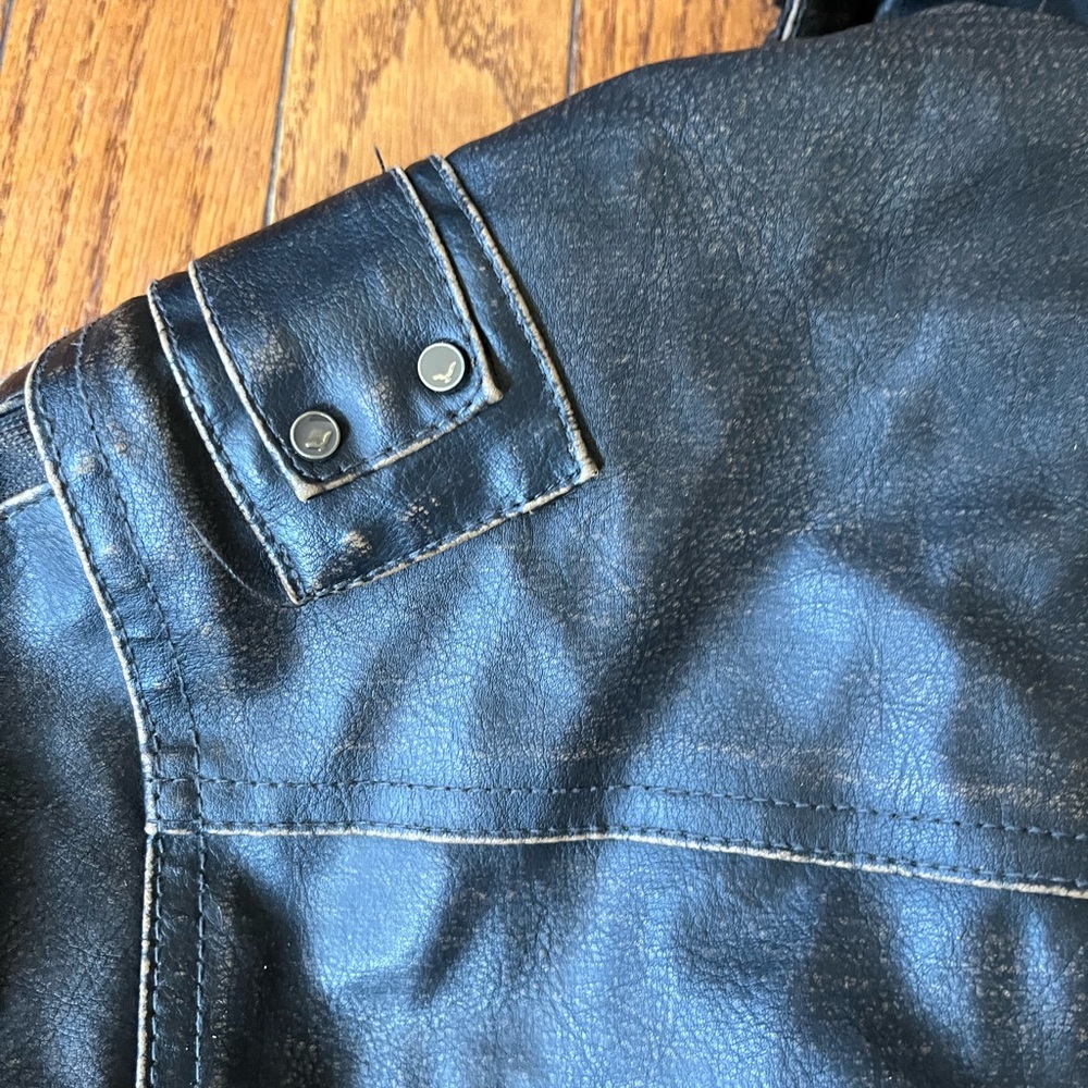 Hawke & Co Dark Brown Faux Leather & Shearling Aviator Jacket - Picture 6 of 8